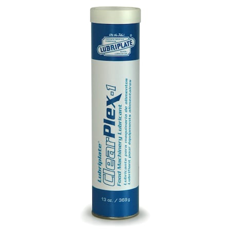 Lubriplate Clearplex-1, 40 Cartridges, Clear, H-1/Food Grade Grease For Medium To High Speeds, PK40 L0350-098